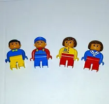 LEGO DUPLO Vintage Minifigure Lot of 4 Boy & Girl Preschool Figures