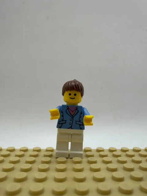 LEGO twn031 White Pants Medium Blue Jacket Reddish Brown Ponytail Minifigure