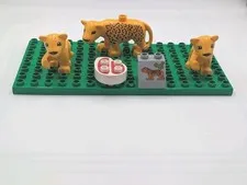 Duplo Lego Zoo Animals 2 Lion Cubs Cheetah Steak Large Cats Safari Specialty 
