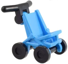 LEGO Dark Azure Minifigure, Baby Carriage with Black Handlebar inv.637