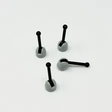 4592c02 LEGO Parts Lever Small Base w/ Black Lever LIGHT BLUISH GRAY (4)