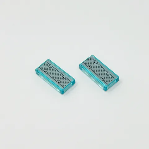 3069pb1456 LEGO Tile 1x2 Black D. B. Gray Dots & Line Silver Background (2)