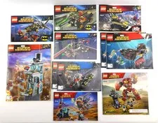 Lego DC COMICS SUPER HEROES & MARVEL SUPER HEROES Lot of 11 Instruction Manuals 