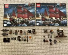 LEGO POTC 4195 Queen Anne’s Revenge Manuals Minifigs Accessories + 4191 Build 