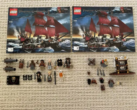 LEGO POTC 4195 Queen Anne’s Revenge Manuals Minifigs Accessories + 4191 Build 