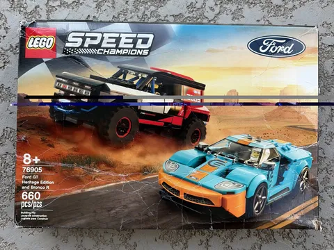 New/Open Box 100% Complete LEGO SC Ford GT Heritage Edition and Bronco R (76905)