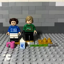 LEGO STAR WARS Christmas Luke Skywalker & Leia Organa w/ Pink Mug & Blue Milk