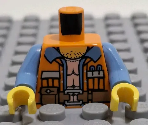 Lego Construction Foreman TORSO ONLY For Minifigure With Hairy Chest