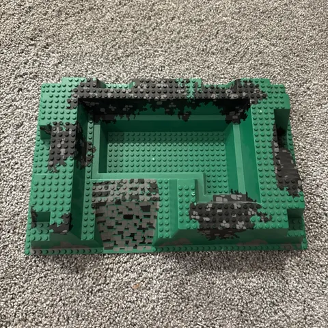 LEGO Baseplate Raised (6261px1) 32 x 48 x 6 with Center Pit w/ Stones (6090)