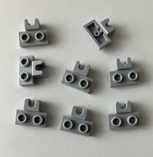 LEGO 8x NEW Plate 1x2 w/ Ball Cup Socket Hitch Friction LIGHT BLUISH GREY #14704