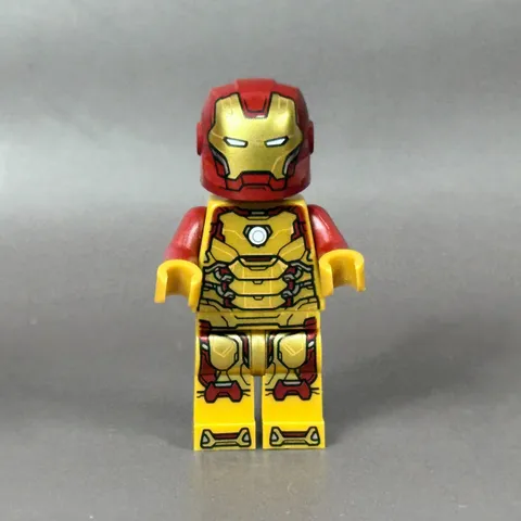 LEGO Minifigure Iron Man sh0806 Pearl Gold Armor Dual Face Helmet