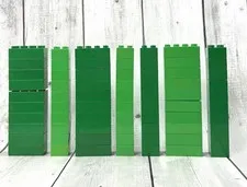 Large Lot 70 Pc Lego Duplo 2” & 4”!Bricks Blocks Shades of Green