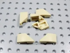 LEGO Lot of 6 Tan 1x2 Curved Wedge Slopes Bricks BO