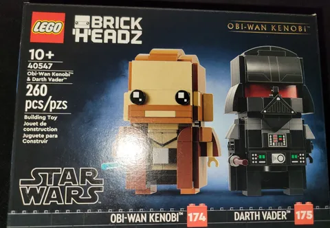 LEGO 40547 Obi‑Wan & Darth Vader BrickHeadz Set – 260pcs – NEW Sealed