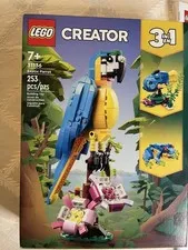 LEGO Creator 3 in 1 Exotic Parrot Set 31136 Gently Used Blue Macaw Toy