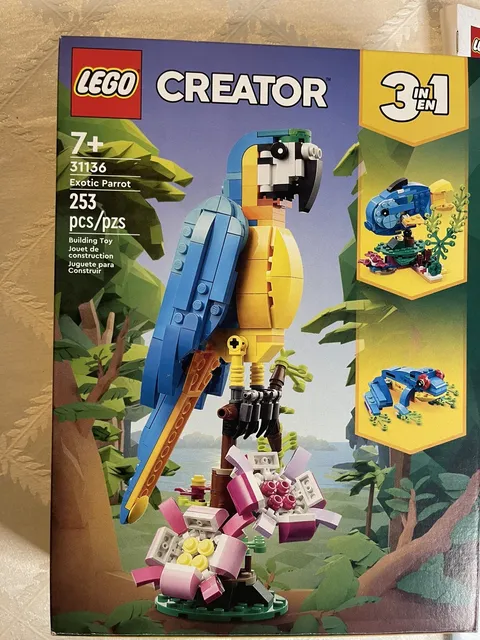 LEGO Creator 3 in 1 Exotic Parrot Set 31136 Gently Used Blue Macaw Toy