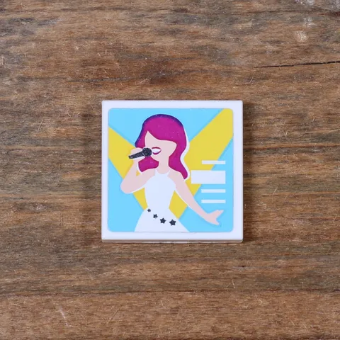 LEGO Friends Heartlake Hair Salon Magazine Tile 2x2 White Pop Star 3068pb0918