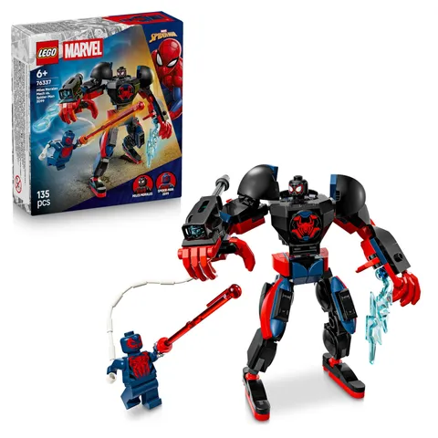 LEGO   Marvel Miles Morales Mech vs. Spider-Man 2099 - Superhero Toy w/an Action