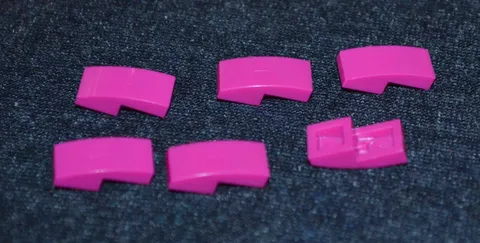 6 ~ 1x2 Reddish Violet Small Rounded Top BOW Tile Bricks ~ New Lego Parts ~