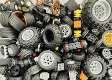 Lot Of 1 Pound Lbs Random Lego Wheels And Axles Black Sorted