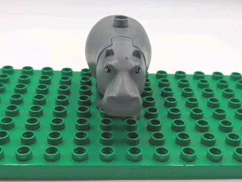 Duplo Lego Zoo Animal Hippo Mouth Opens And Closes Hippopotamus Safari Animals 
