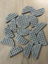 LEGO 22888 Dark Bluish Gray Plate, Round Half 4 x 8 - 17 Pieces