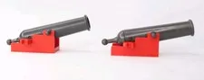 LEGO Cannon on Red Base Pearl Dark Gray - Shooting - Pirates Projectile Lot Of 2