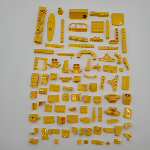 LEGO Yellow Parts Lot 95pc MOC Pack Bricks Plates Technic Greebling CLEAN