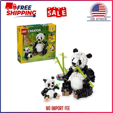 LEGO Creator 3 in 1 Wild Animals Panda Family Building Toy for kids, Ages 8+ 