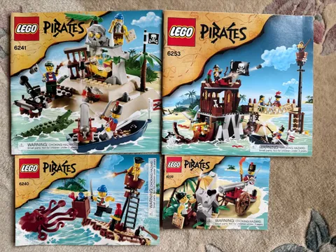 LEGO RETIRED Pirates Lot 6253 6241 6440 6239 Shipwreck Hideout 100% Comp w/Figs