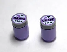 Lego - Minifigure Utensil - Lot of 2 - Purple, Grape Soda Cans