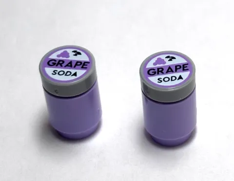 Lego - Minifigure Utensil - Lot of 2 - Purple, Grape Soda Cans