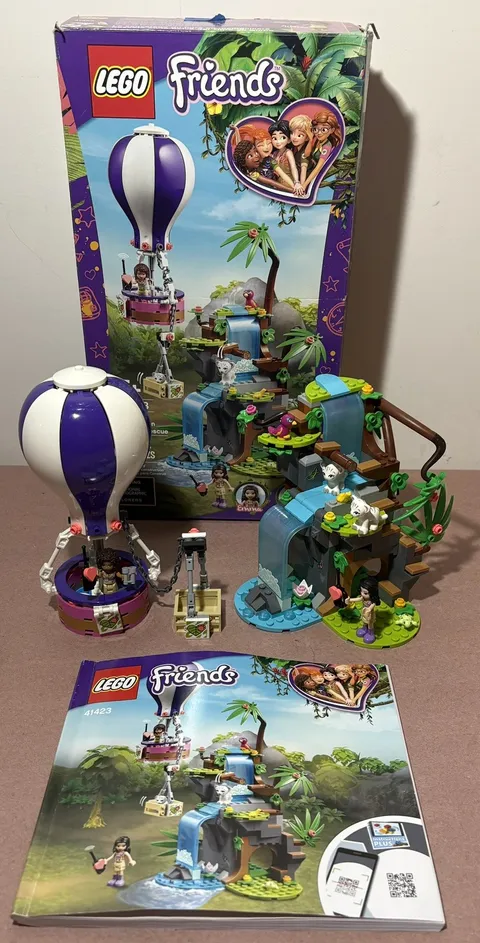 LEGO Friends 41423 Tiger Hot Air Balloon Jungle Rescue. 100% Complete w/box