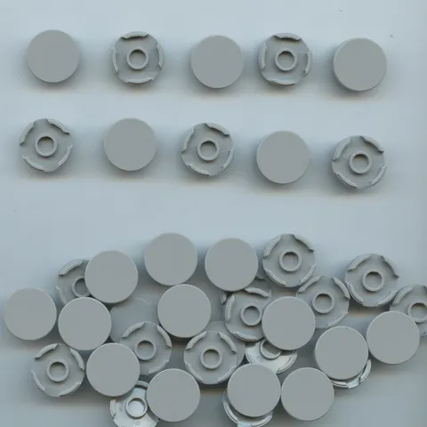 LEGO x 40 Light Bluish Gray Tile, Round 2 x 2 with Bottom Stud Holder 14769