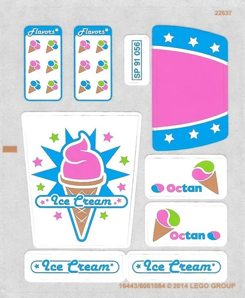 LEGO STICKER SHEET 70804 ICE CREAM MACHINE Set New