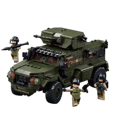 TyphoonVDVS Armored Car Building Kit Military Army Set with 4 Toys...