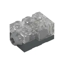 LEGO Electric, Light Brick 2 x 3 x 1 1/3 Trans-Clear Top, Glows Orange inv.656