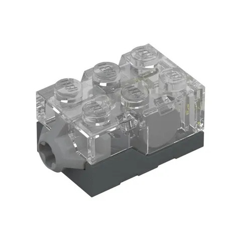 LEGO Electric, Light Brick 2 x 3 x 1 1/3 Trans-Clear Top, Glows Orange inv.656