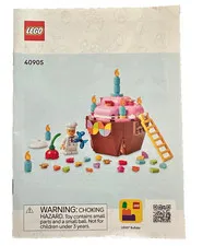 LEGO Happy Birthday Cupcake BUILDING INSTRUCTION MANUAL ONLY 40905