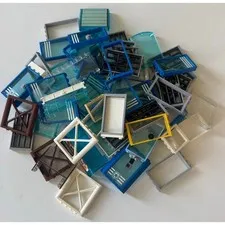 Lot of LEGO City Windows/Windshields/Jail Cells/Gates AS IS/AS PICTURED