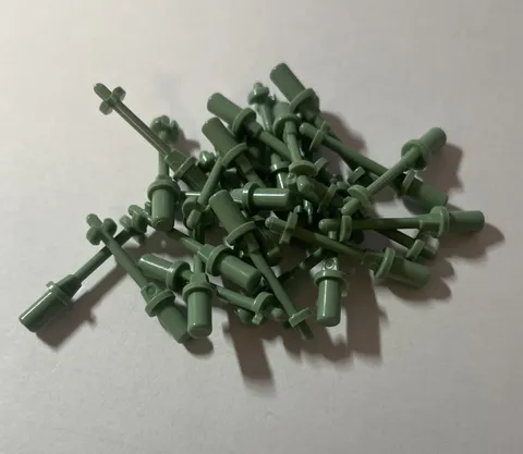Lego 25x Minifigure Utensil Ski Ski Pole Rod 3L 90540 18745 Sand Green Green