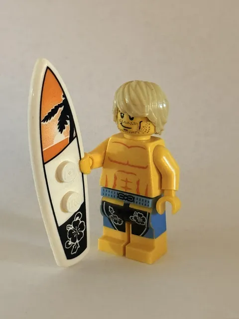 LEGO Surfer male surfboard beach minifigure Collectible series 2