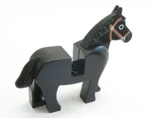 LEGO® Part 4493c01pb02 - Horse with Black Eyes Circled with White