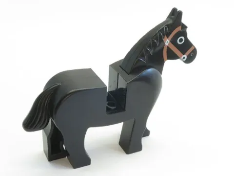 LEGO® Part 4493c01pb02 - Horse with Black Eyes Circled with White