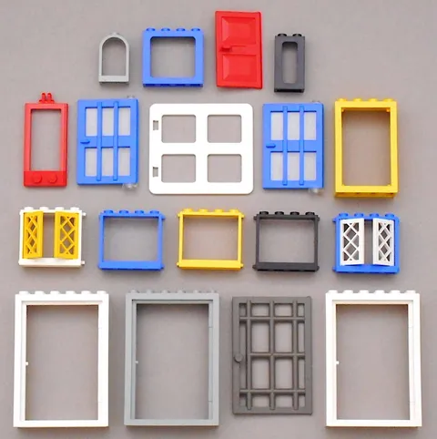 LEGO 22 Piece Doors Windows & Shutters Mixed Colors Lot