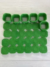 LEGO LOT BRIGHT GREEN 29 PCS MARIO WARP PIPE 6X6 PLATE BOTTOM BUILDING PIECES