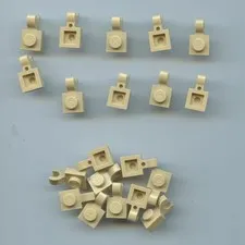 LEGO x 20 Tan Plate, Modified 1 x 1 with Open O Clip (Horizontal Grip) 61252