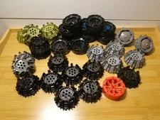 LEGO Plastic Lot Rims Wheels Black Red Gray Cleats Chima Ninjago
