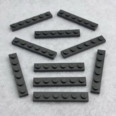 LEGO 3666 Dark Bluish Gray Plate 1 x 6 (x10)