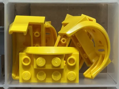 LEGO Parts - Yellow Vehicle, Mudguard 4 x 2 1/2 x 2 Arch Round - No 3387 - QTY 5
